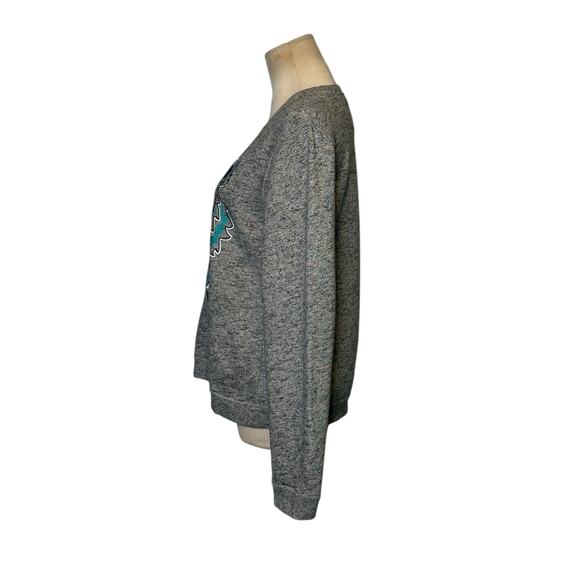 KENZO Grey Blue Tiger Logo Embroidery Crew Neck Sweatshirt Size Large - Picture 6 of 16